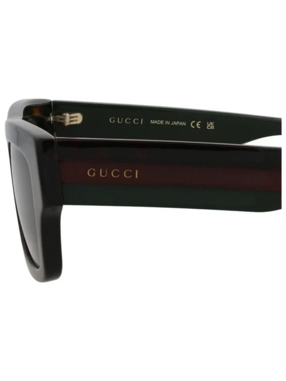 New Gucci Mens Square/Rectangle Havana Havana Green Fashion Designer Sunglasses